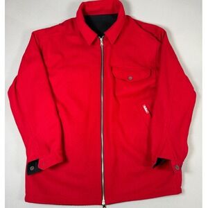 Marlboro Reversible Jacket Red Black Full Zip Workwear Style Mens Large